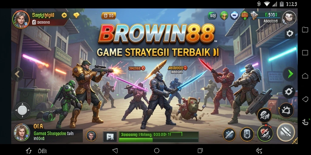 Screenshot gameplay BROWIN88 dengan pertempuran strategis.