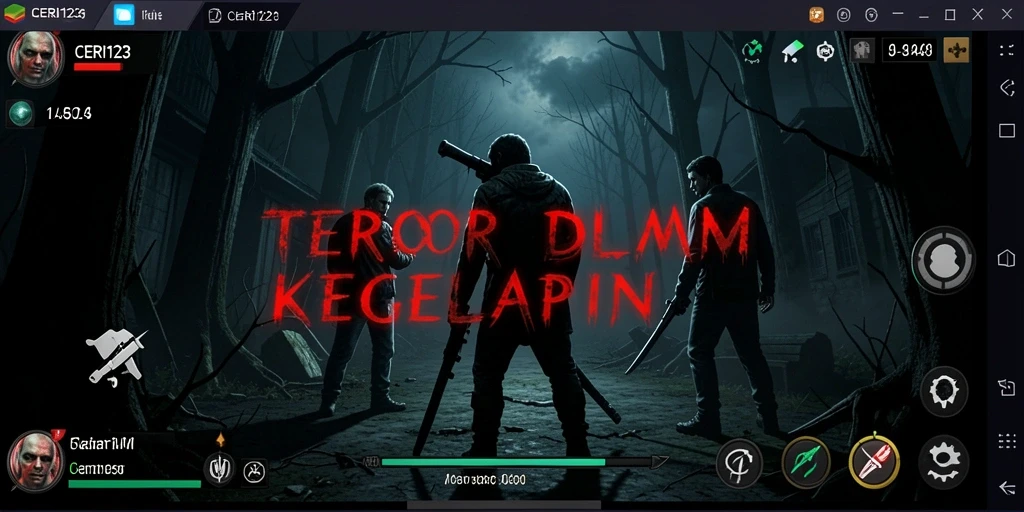 Gameplay seram dengan makhluk horor mengintai dalam kegelapan.