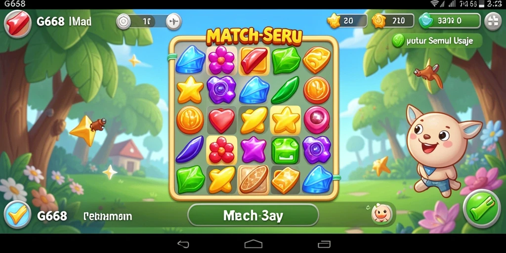 Tampilan gameplay menarik dari G668 dalam mode Match-3.
