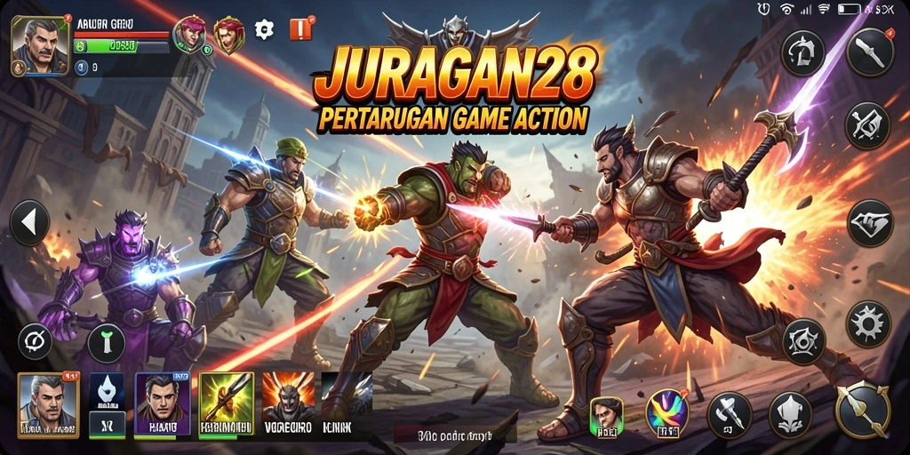 Gameplay intens di JURAGAN28 dengan aksi pertarungan yang seru.
