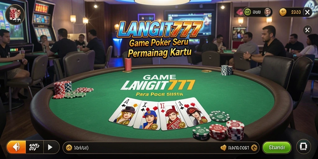Screenshot utama LANGIT777 menampilkan pemain yang sedang menikmati permainan Poker.