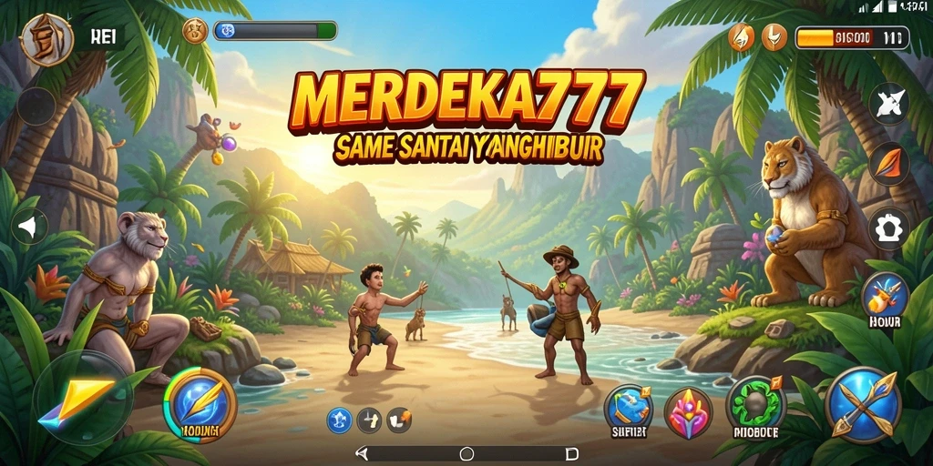 Screenshot gameplay MERDEKA777 dengan tampilan yang ceria.