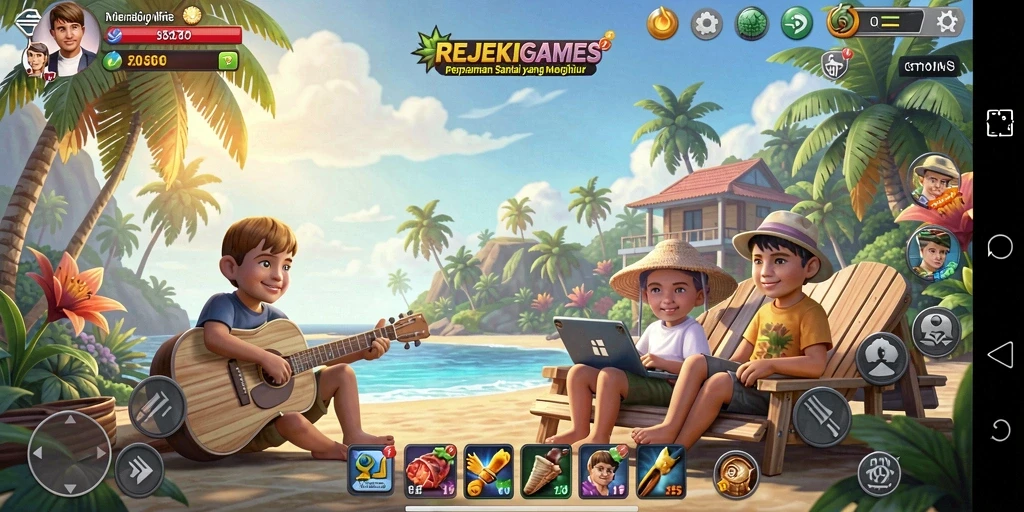 Tampilan gameplay REJEKIGAMES yang ceria dan penuh tantangan.