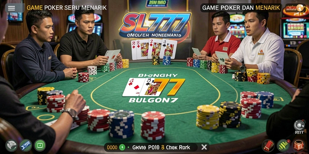Tampilan menarik dari gameplay poker di SL777.