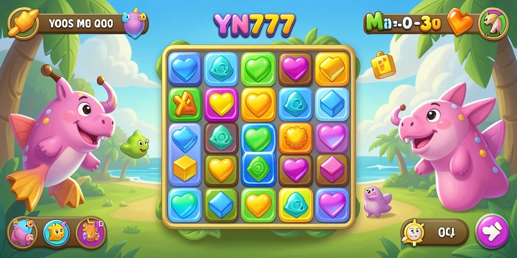 Gameplay YN777 yang seru dan menantang dalam dunia Match-3.